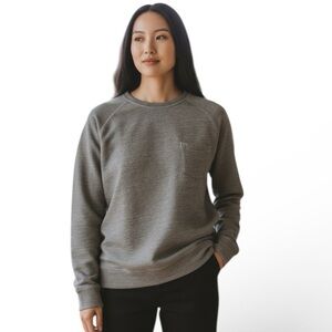 Velvet by Graham & Spencer Heather Gray Raglan Crew Neck Sweatshirt Size L